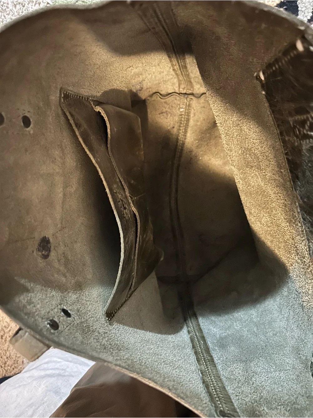 Wills Leather goods Olive Green Leather Tote Bag